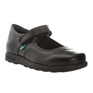 Kickers Girls Fragma Pop Leather School Shoes / Black